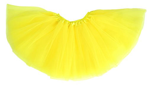 Dancina – Tutus para niñas clásicos, vestidos de falda de tul con tallas para edades 2 – 7 años y 8 – 13 años. - Amarillo - 2-7 años