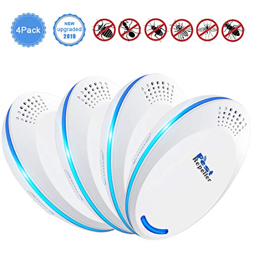 DANGZW Repelente Ultrasonico, Electrónico Repelente Mosquitos Insectos para Interiores Anti Cucarachas, Moscas, Mosquitos, Ratones, Arañas,100% Inofensivo para Mascotas y Humanos (Blanco)