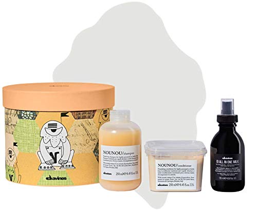 Davines - Kit de productos Nourishing Visionary 2018: Champú Nounou 250 ml + Acondicionador Nounou 250 ml + Leche Oi All in One 135 ml