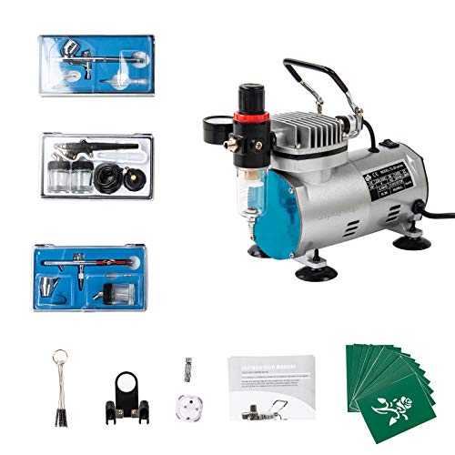 Dawoo - Aerógrafo profesional con aerógrafo de doble acción con pistola de pulverización para manualidades, tatuajes de uñas, modelos, pintura, decoración de pasteles