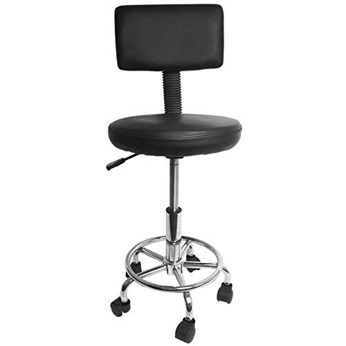 Dawoo Silla Giratoria De Taburete De Masaje De Salón Giratorio, Taburete De Trabajo Con Cajón Ajustable, Con Rodillo Para Masaje, Salón De Spa, Peluquería, Manicura, Tratamiento De Tatuajes, Oficina.