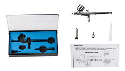 Dawoo Sistema Aerografo Multiuso Professionale Completo Per Aerografo Con Pistola a Spruzzo Aerografo a Doppia Azione Per Artigianato, Hobby (Bianco)