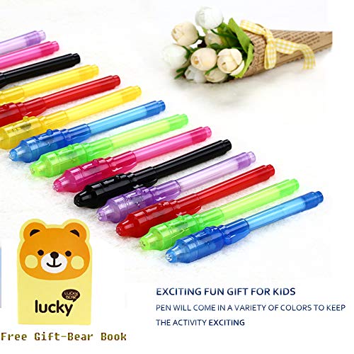 DazSpirit 7Piezas boligrafo de Tinta Invisible Y mágico de luz UV para mensajes secretos y fiestas Noticias Regalos Sencillas mágicas