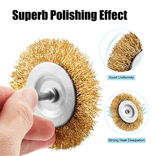DazSpirit 9Pieces cepillo de alambre cepillo metalico para taladro cepillo taladro con vástago de 1/4 pulgadas Kit de cepillo para eliminación de óxido/corrosión/pintura