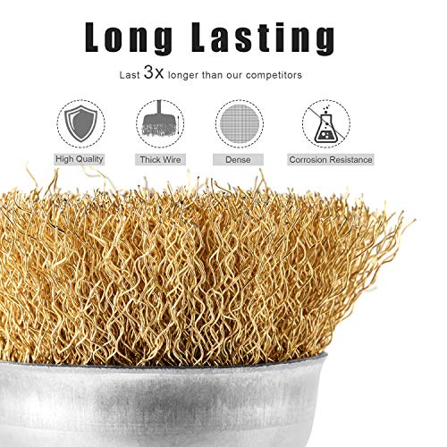 DazSpirit 9Pieces cepillo de alambre cepillo metalico para taladro cepillo taladro con vástago de 1/4 pulgadas Kit de cepillo para eliminación de óxido/corrosión/pintura