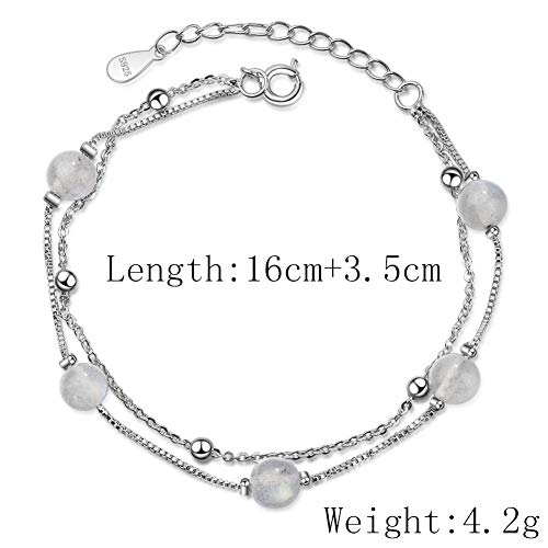 DC CLOUD Pulsera Mujer Pulseras Plata Mujer Pulsera Mujer Plata Amigo Infinito del Día La Madre Piedra Luna Ajustable Amor Cadena Romántica Encanto Suerte Fortuna Pulsera