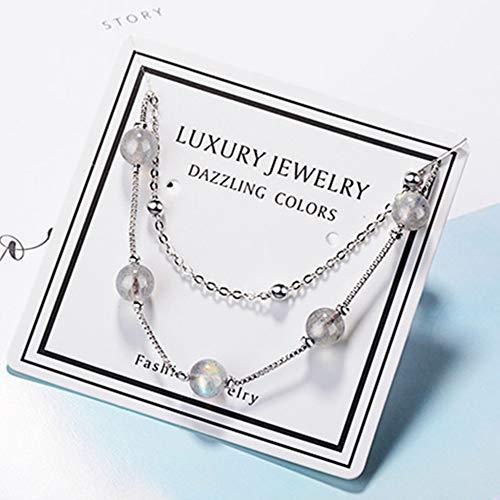 DC CLOUD Pulsera Mujer Pulseras Plata Mujer Pulsera Mujer Plata Amigo Infinito del Día La Madre Piedra Luna Ajustable Amor Cadena Romántica Encanto Suerte Fortuna Pulsera