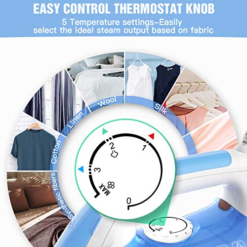 Dcenta Plancha de Vapor 2400W, Plancha Ropa Vapor, Control de Vapor y Temperatura Variable, Sistema Anti Calc y Función de Auto Apagado, Suela de Acero Inoxidable