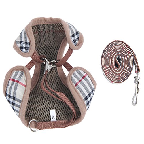 D&D DD Arnes Perro Pequeño, Suave Cómodo Arnes con Correa para Perros Pequeño Mascotas Gatos Cachorros Enrejado M