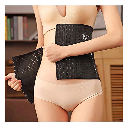 DDHZTA Recortador de Cintura para Mujer Polímero Sudor Entrenador de Cintura Cinturón de compresión Faja de Cintura Adelgazante, Esculpir el Cuerpo de Las señoras, Quema de Grasa, Transpirable,Negro