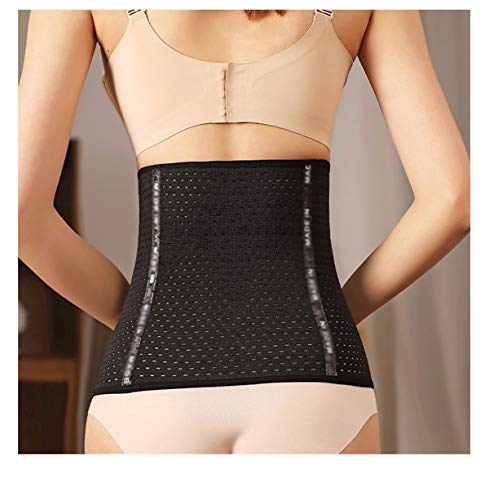 DDHZTA Recortador de Cintura para Mujer Polímero Sudor Entrenador de Cintura Cinturón de compresión Faja de Cintura Adelgazante, Esculpir el Cuerpo de Las señoras, Quema de Grasa, Transpirable,Negro