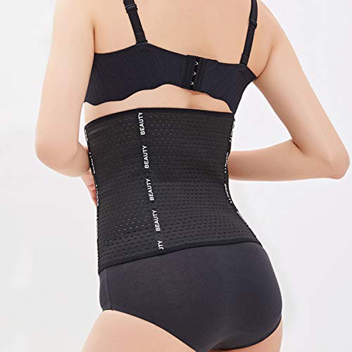 DDHZTA Recortador de Cintura para Mujer Polímero Sudor Entrenador de Cintura Cinturón de compresión Faja de Cintura Adelgazante, Esculpir el Cuerpo de Las señoras, Quema de Grasa, Transpirable,Negro