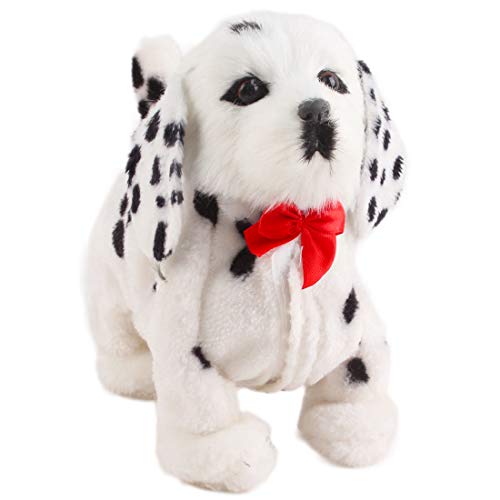 deAO Mascota Interactiva Perrito Robot Inteligente Juguete Electrónico con Ladridos, Movimientos, Música y Sensor al Tacto Incluye Caseta de Perro (Blanco)