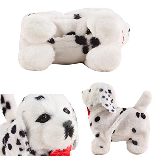 deAO Mascota Interactiva Perrito Robot Inteligente Juguete Electrónico con Ladridos, Movimientos, Música y Sensor al Tacto Incluye Caseta de Perro (Blanco)