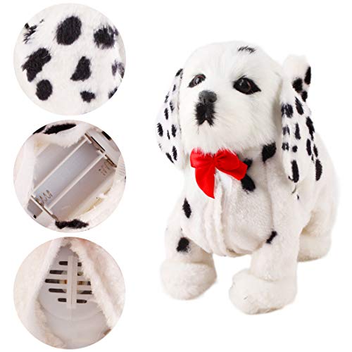 deAO Mascota Interactiva Perrito Robot Inteligente Juguete Electrónico con Ladridos, Movimientos, Música y Sensor al Tacto Incluye Caseta de Perro (Blanco)