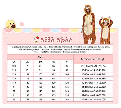 DEBAIJIA Pijama Animal Unicornio para Niños Niñas Disfrace Cosplay Franela Traje del Anime Invierno Calentito Pyjamas Navidad Onsie Rose-105