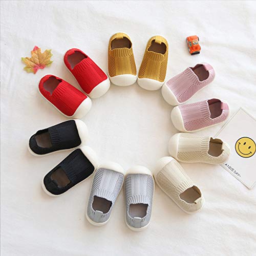 DEBAIJIA Zapatos para Niños 1-5T Bebés Caminata Zapatillas Suela Suave Transpirable Antideslizante Ligero TPR Material Cómodo Encantador(Negro-24)