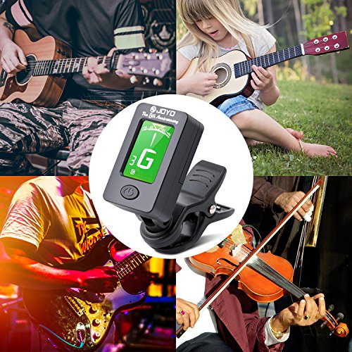 Debonice Afinador de Guitarra,Afinador Digital Española con Clip,Sintonizador 360°Rotación LCD Para Guitarra Bajo Violín Ukulele,Incluidas Otros Instrumentos de Cuerda,con Pilas,Apagado Automático