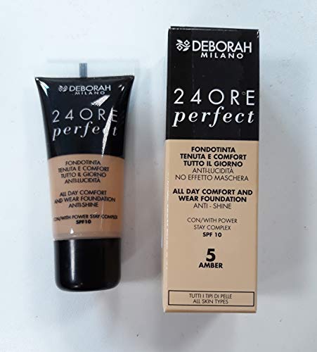 Deborah Milano 24 Ore Perfect Base Anti Brillos SPF 10 5 Amber Hipoalergenica 15 ml