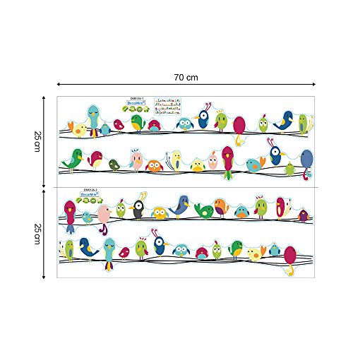 decalmile Vinilos Vistoso Lindo Animales Pájaros Pegatinas Pared Desmontable Decorativos Adhesivos para Niños Habitación Infantil