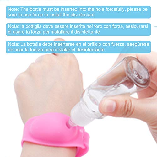 Deciniee Pulsera Desinfectante de Manos, Pulsera para Niños Adultos,Dispensador de Jabón de Manos,Reloj de Silicona Portátil,Pulsera Dispensadora de Líquido de 13 Ml para Viajes Al Aire Libre Rosado