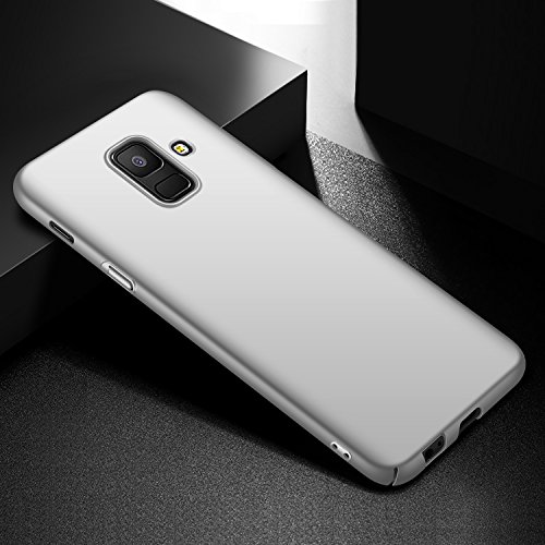 deconext Funda Samsung A6(2018), Carcasa Ultra Slim Anti-Rasguño y Resistente Huellas Dactilares Protectora Caso de Duro Cover Case para Samsung Galaxy A6(2018) 5,6”Plata Lisa