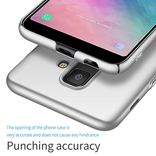 deconext Funda Samsung A6(2018), Carcasa Ultra Slim Anti-Rasguño y Resistente Huellas Dactilares Protectora Caso de Duro Cover Case para Samsung Galaxy A6(2018) 5,6”Plata Lisa