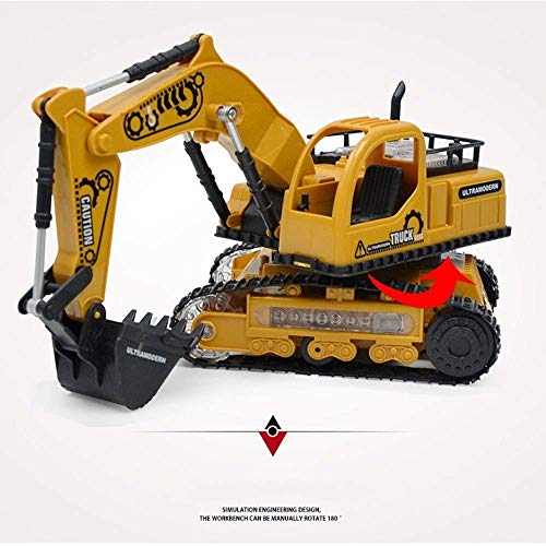 Decoración de escritorio remoto 2.4G vehículos de juguete de control de cargador de cadenas niveladora del coche eléctrico 1: 8 4 canales de carga de arena Tierra Grandes neumáticos Excavadora Modelo