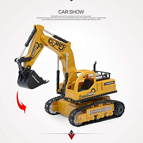 Decoración de escritorio remoto 2.4G vehículos de juguete de control de cargador de cadenas niveladora del coche eléctrico 1: 8 4 canales de carga de arena Tierra Grandes neumáticos Excavadora Modelo