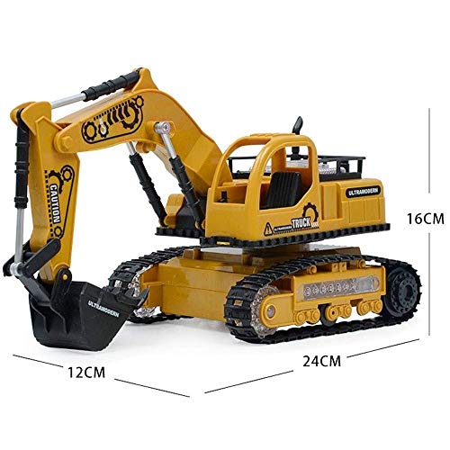 Decoración de escritorio remoto 2.4G vehículos de juguete de control de cargador de cadenas niveladora del coche eléctrico 1: 8 4 canales de carga de arena Tierra Grandes neumáticos Excavadora Modelo