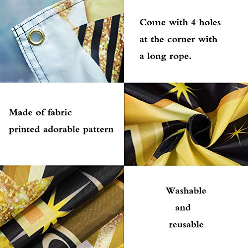 Decoración de Fiesta de 40 Cumpleaños Extra Grande Cartel Póster de Tela de 40 Años Fondo de Foto Props Pancarta de Fondo para 40 Cumpleaños Celebración Negro y Dorado 180cm*110cm (40 Años)