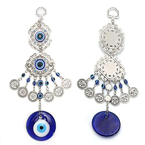 Decoración de la pared del mal de ojo, Mal de Ojo Colgar en la pared, Colgante de pared de cristal turco, para el Dormitorio Adorno Amuleto Regalo de Cumpleaños Decoración del Hogar Lucky Wall Hanging
