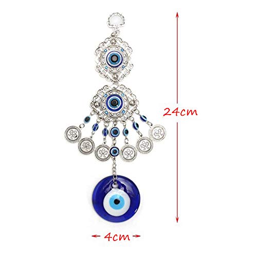 Decoración de la pared del mal de ojo, Mal de Ojo Colgar en la pared, Colgante de pared de cristal turco, para el Dormitorio Adorno Amuleto Regalo de Cumpleaños Decoración del Hogar Lucky Wall Hanging