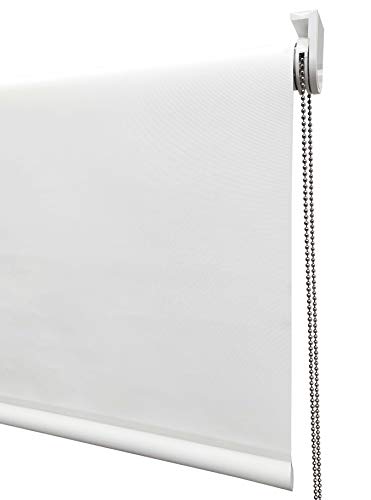 Decorestor Estor Opaco TÉRMICO Premium A Medida, Desde 40 a 300 cm de Ancho. Cierra el Paso de luz, conserva tu intimidad. Blanco. Estores Enrollables para Ventanas y Puertas.