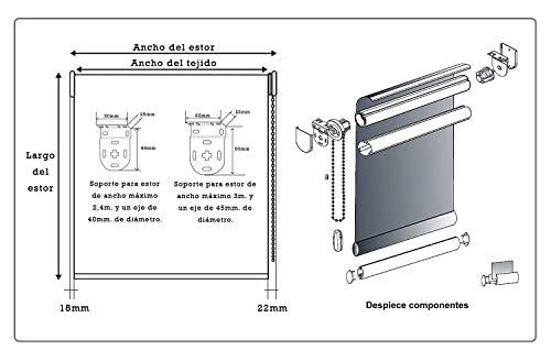 Decorestor Estor Opaco TÉRMICO Premium A Medida, Desde 40 a 300 cm de Ancho. Cierra el Paso de luz, conserva tu intimidad. Blanco. Estores Enrollables para Ventanas y Puertas.