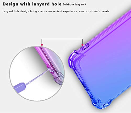 Dedux Funda para LG Velvet 5G, [Refuerzo de Cuatro Esquinas] Carcasa Gradiente Transparente TPU Suave Funda Case (Rosa/Verde)