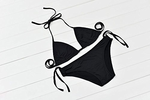 DEELIN Bikini De Mujer Set Push-Ups Tube Top Bra Vendaje Traje De BañO Traje De BañO Traje De BañO Verano (One-Size, Negro)