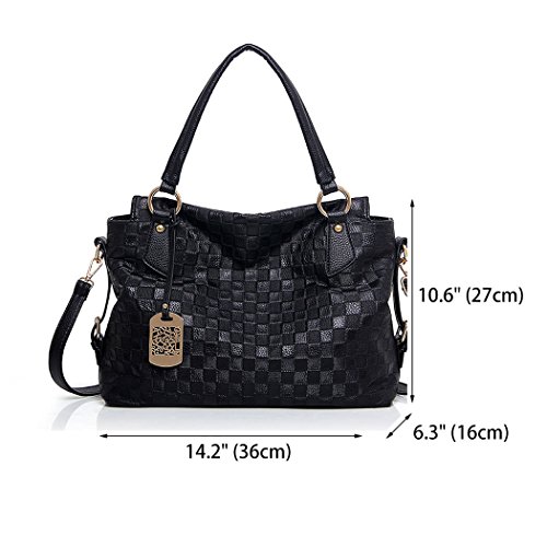 DEERWORD Para mujer Bolsos bandolera Carteras de mano Bolsos totes Carteras de mano con asa Cuero Fekete