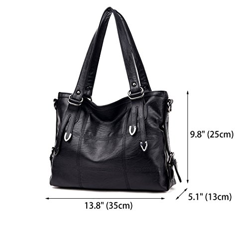 DEERWORD Para mujer Carteras de mano Bolsos bandolera Bolsos bolera Bolsos maletín Cuero Fekete