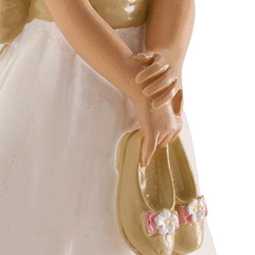 dekora Figura Decorativa Niña para Tarta de Primera Comunion-13 cm, Blanco, 13 cm