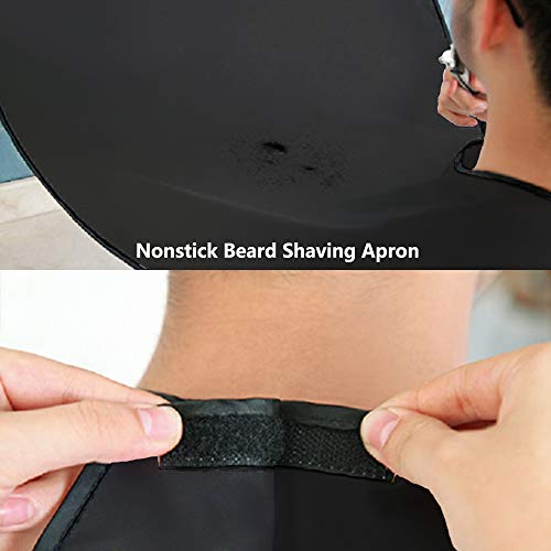 Delantal de Barba para Afeitar y Recortar con 4 Ventosa y Delantal Impermeable Ajustable para Barba, Barba Delantal Perfecto para Hombres(Patentar)