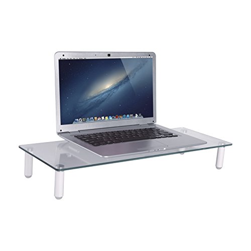 deleyCON Elevador de Monitor Soporte de hasta 20 Kg con 4 Pies para Monitor o Televisión - Blanco