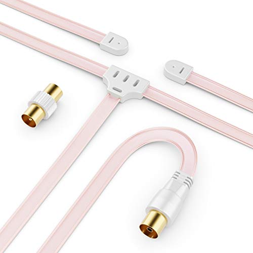 deleyCON FM Am Antena de Radio FM Antena Dipolo Antena Interior Conector Coaxial de 75 Ohmios Receptor de Alta Fidelidad Sistema Estéreo Sintonizador de FM Antena de Radio