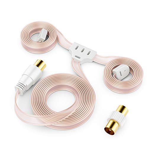 deleyCON FM Am Antena de Radio FM Antena Dipolo Antena Interior Conector Coaxial de 75 Ohmios Receptor de Alta Fidelidad Sistema Estéreo Sintonizador de FM Antena de Radio