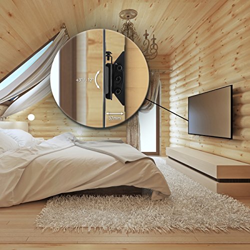 deleyCON Universal TV y Monitor Soporte de Pared 17" - 47" Pulgadas (43-119cm) hasta 30kg & VESA 200x200mm - Inclinable - Distancia de la Pared sólo 37mm - TV Soporte de Monitor