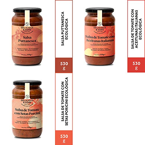 Delicious & Sons Salsas de Tomate Italianas 530g (Pack de 3)