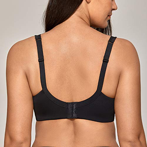 DELIMIRA - Sujetador Balcón Suavizado Moldeada con Aros para Mujer Negro 110C