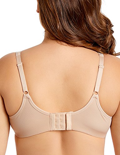 DELIMIRA - Sujetador Tallas Grandes Full Cup sin Aros sin Relleno para Mujer Beige 100D