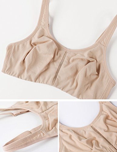 DELIMIRA - Sujetador Tallas Grandes Full Cup sin Aros sin Relleno para Mujer Beige 100D