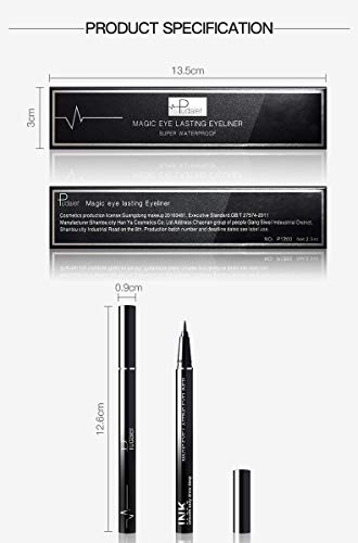 Delineador de ojos efecto natural Flash Cat Eye, Eyeliner Slim fina, Color Negro